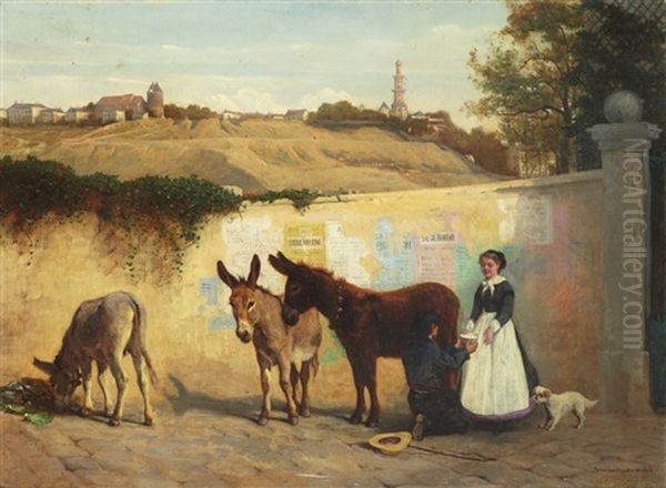 Paris Montmartre Oil Painting by Alfred Auteroche