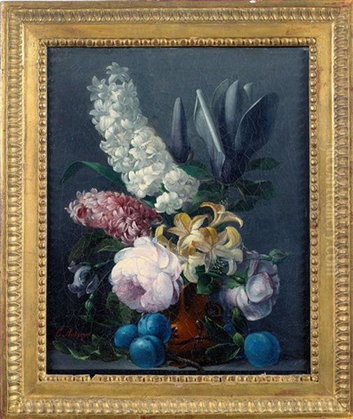 Bouquet De Fleurs Oil Painting by Edouard Joseph Francois Autrique