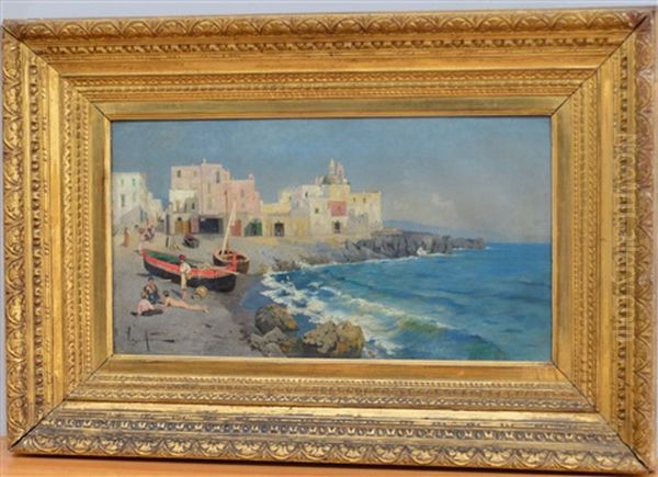 Paese Mediterraneo Oil Painting by Vittorio Avanzi