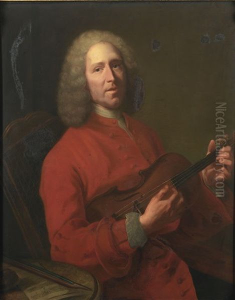 Portrait De Jean-philippe Rameau Oil Painting by Jacques Andre Joseph Aved