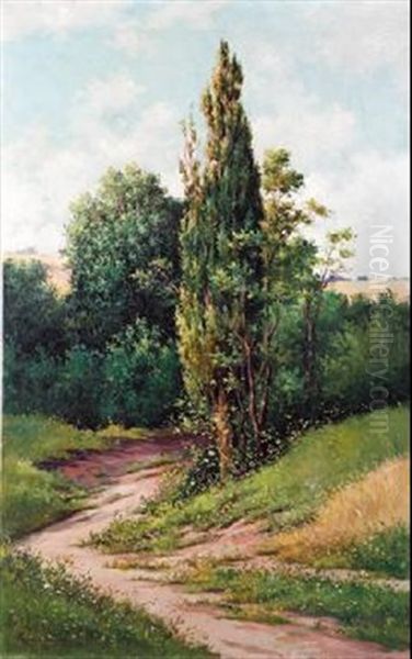 Paisaje Con Cipres Oil Painting by Serafin Avendano