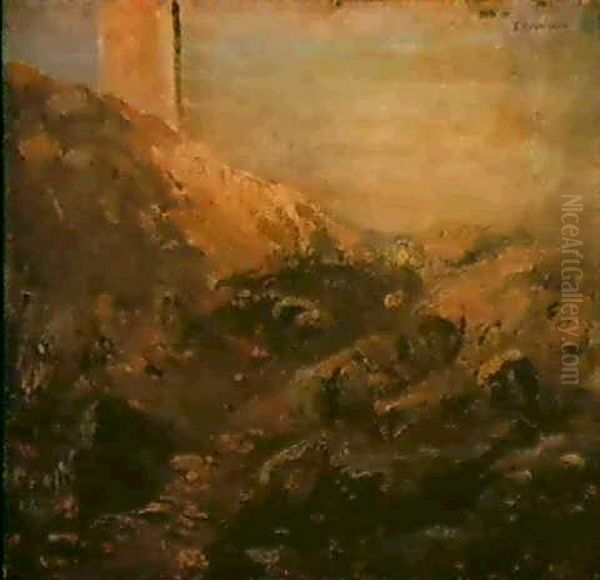 Paesaggio Con Rudere Oil Painting by Serafin Avendano