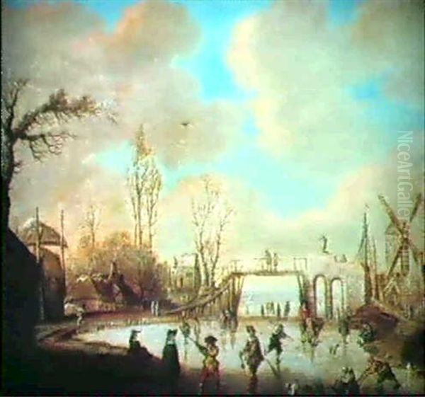 Eisvergnugen Oil Painting by Barent Avercamp