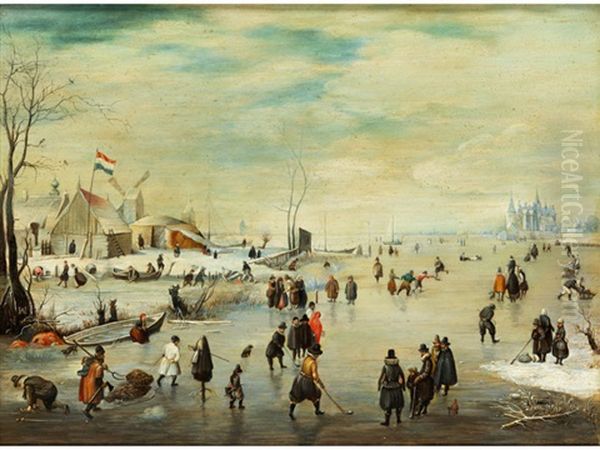 Eisvergnugen Oil Painting by Hendrick Avercamp