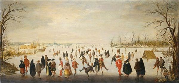 Eisvergnugen Oil Painting by Hendrick Avercamp