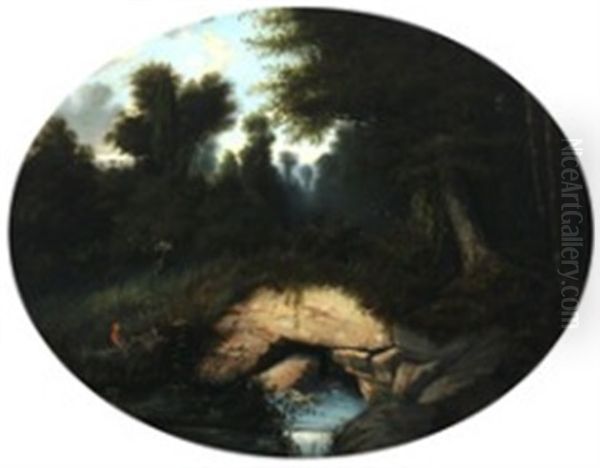 Woodscape By Fountainebleau Oil Painting by Jules Charles Aviat