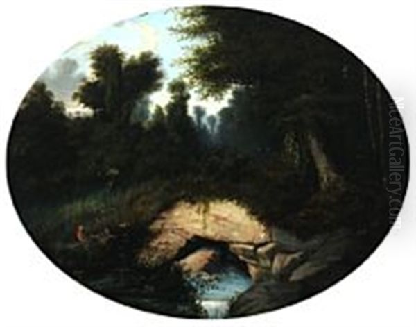 Woodscape By Fountainebleau Oil Painting by Jules Charles Aviat