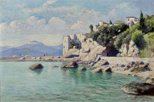 Vue En Bord De Mer Oil Painting by Jules Charles Aviat