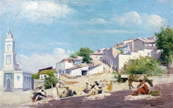 Une Vue Du Maroc Oil Painting by Jules Charles Aviat