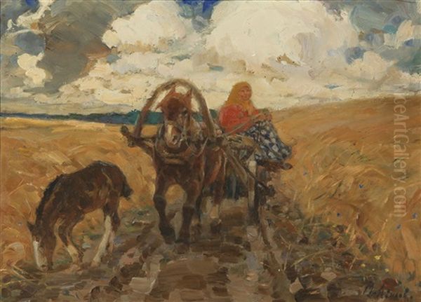 In The Field Oil Painting by Mikhail Ivanovich Avilov