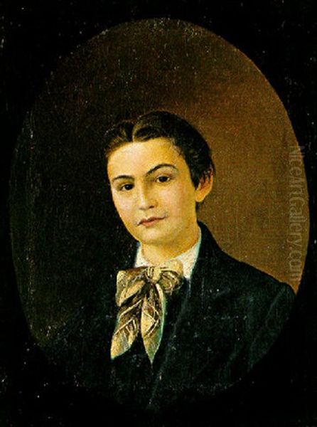 Portrait Of A Young Boy Oil Painting by Georgios Avlichos