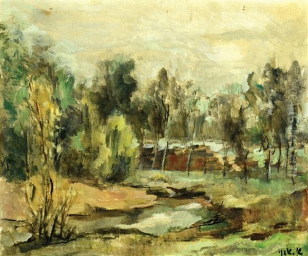 Yarkon River Oil Painting by Aharon Avni