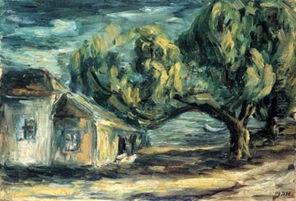 Houses And Trees In Neve Zedek by Aharon Avni