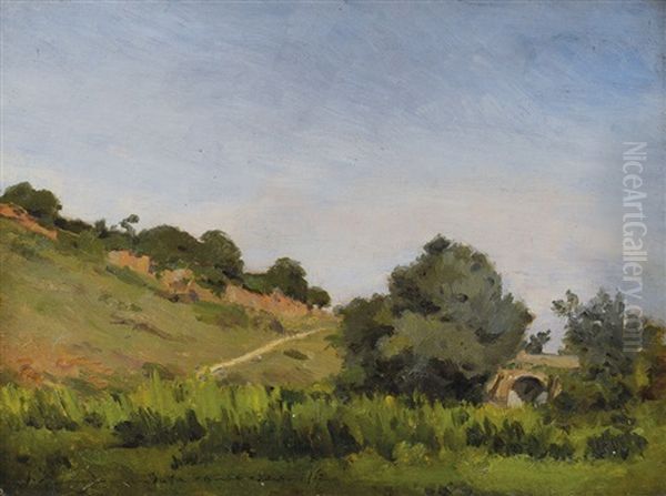 Paesaggio Del Canavesano Oil Painting by Vittorio Avondo