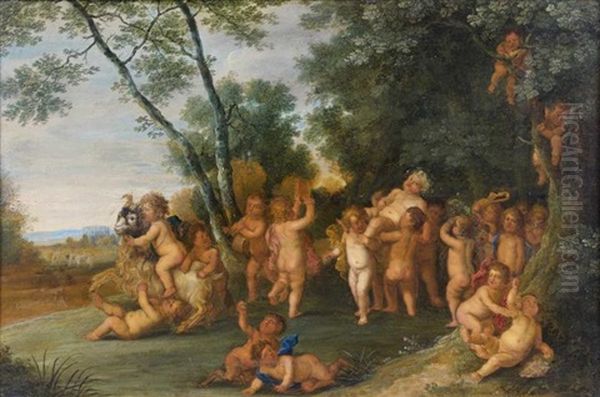 L'offrande A Bacchus Oil Painting by Peeter Van Avont