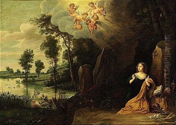 Mary Magdalen In Penitence Oil Painting by Peeter Van Avont