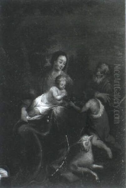 Die Hl. Familie Mit Johannes Dem Taufer Oil Painting by Peeter Van Avont