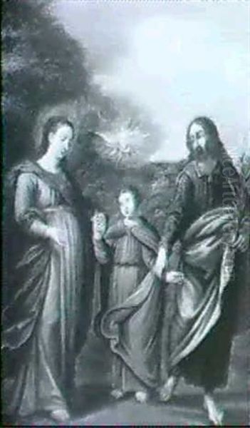 The Young Christ With The Virgin Mary And John The Baptist Oil Painting by Peeter Van Avont