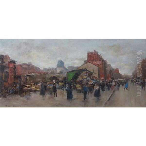 Market Day Oil Painting by Teodor Axentowicz