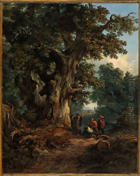 Nel Bosco Oil Painting by Massimo D' Azeglio