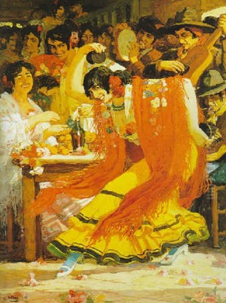 La Danseuse De Flamenco Oil Painting by Marius Ernest Joseph Azema