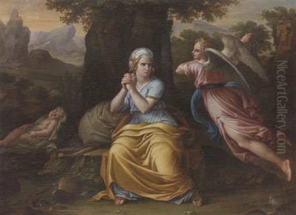 Hagar Mit Ismael In Der Wuste Oil Painting by Giovanni Battista Azzi