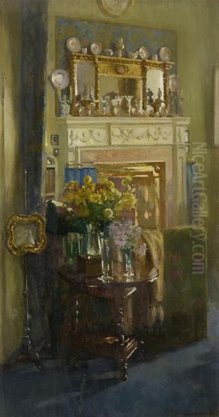 The Interior Of Dr Cumming's House At 18 Ainslie Place, Edinburgh Oil Painting by Patrick William Adam