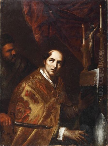 Bildnis Eines Heiligen Bischof Oil Painting by Giovanni Bernardino Azzolini