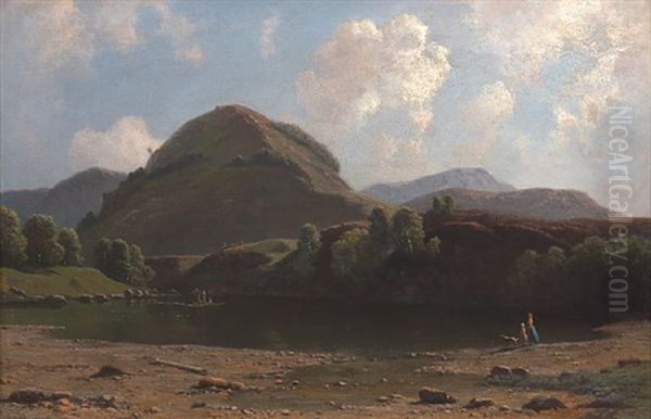 Landskap Oil Painting by Knud Andreassen Baade