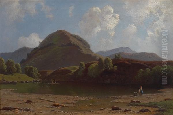 Landskap Oil Painting by Knud Andreassen Baade