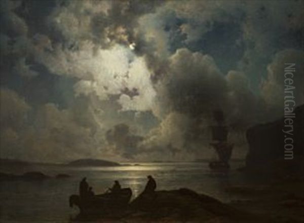 Maneskinn Oil Painting by Knud Andreassen Baade