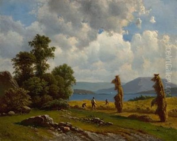 Studie Fra Kaarevig Pa Storoen Oil Painting by Knud Andreassen Baade