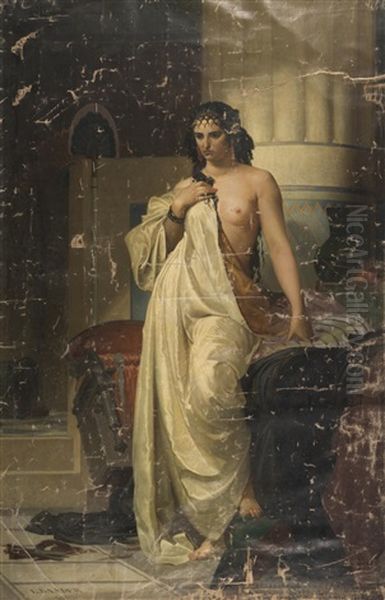 Dalila Ayant Livre Samson Aux Philistins Oil Painting by Louis Marie Baader