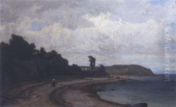 Retour De La Peche A La Crevette, La Pointe De Kersauson Oil Painting by Louis Marie Baader