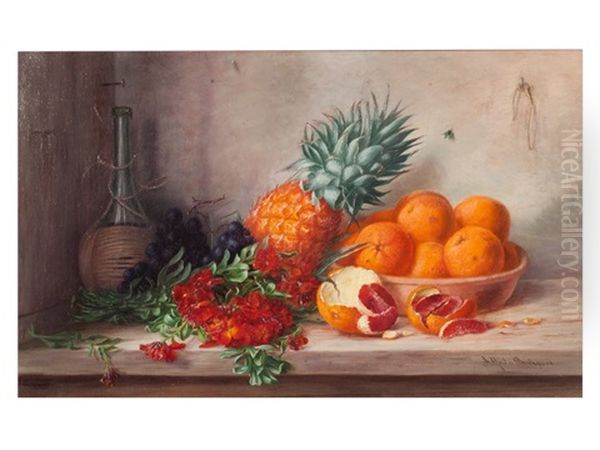 Fruit Still Life Oil Painting by Alfrida Baadsgaard