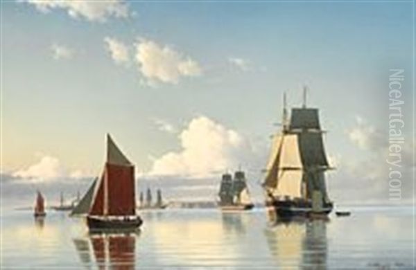 Calm Morning In Drogden Oil Painting by Carl Emil Baagoe