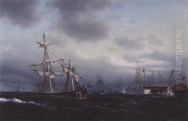 Ud For Helsingor Havn Oil Painting by Carl Emil Baagoe