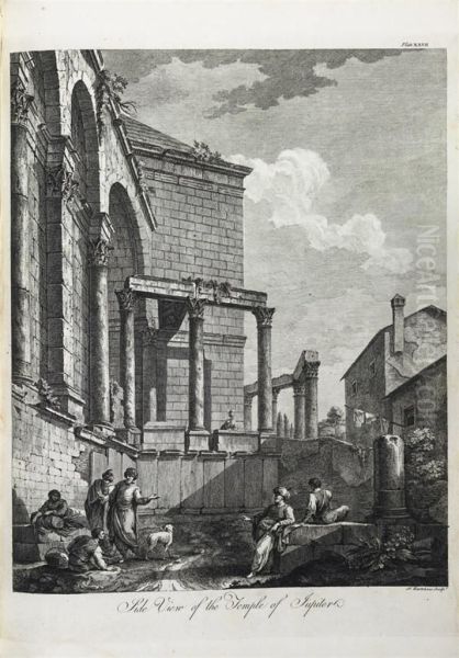 Ruins Of The Palace Of The Emperor Diocletian At Spalatro In Dalmatia Oil Painting by Robert Adam