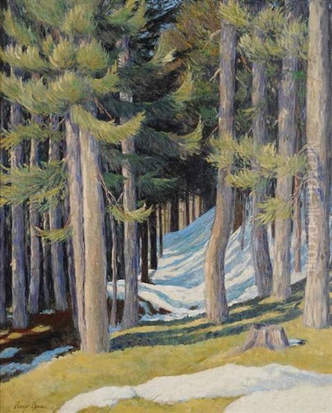 A Forest In Winter Oil Painting by Hugo Baar