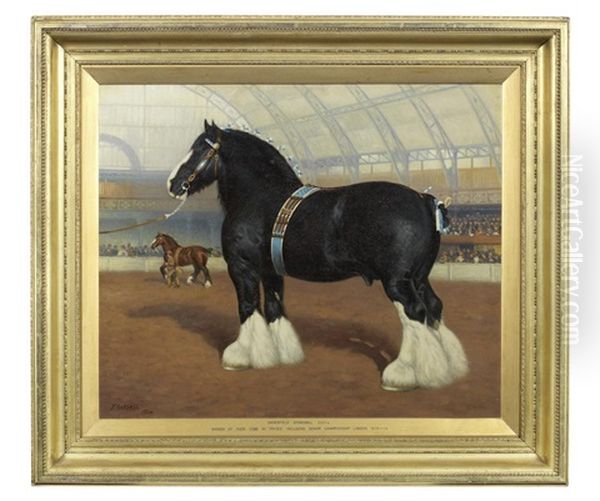 Champion Danesfield Stonewall At Olympia Oil Painting by Frank Babbage