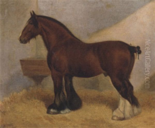 A Heavy Horse Oil Painting by Frank Babbage