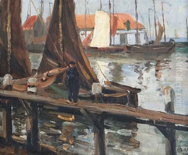 Concarneau Oil Painting by Herbert Ivan Babbage