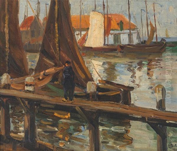 Untitled [fishing Boats, Probably At St.ives] by Herbert Ivan Babbage