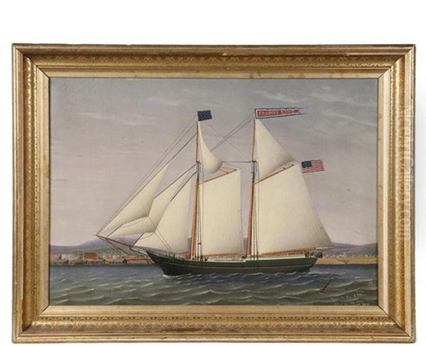 Coastal Schooner 'frances Hatch' Oil Painting by James Gardner Babbidge