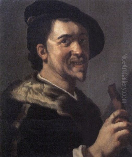 Le Joueur De Flute Oil Painting by Dirck Van Baburen