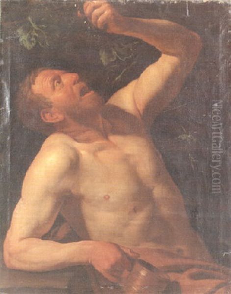 Bacchant In Halbfigur by Dirck Van Baburen