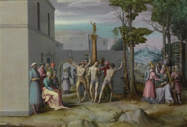 The Flagellation Oil Painting by  Bacchiaca