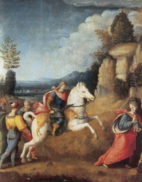 The Persecution Of Saint Barbara Oil Painting by  Bacchiacca