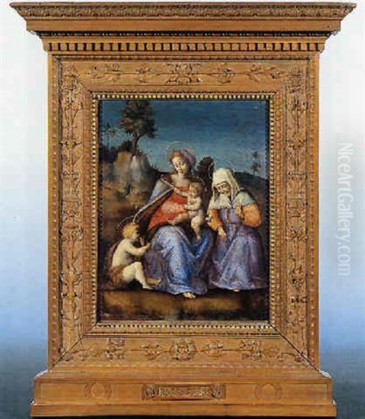 La Madonna Col Bambino, Santa Elisabetta E San Giovannino Oil Painting by  Bacchiacca