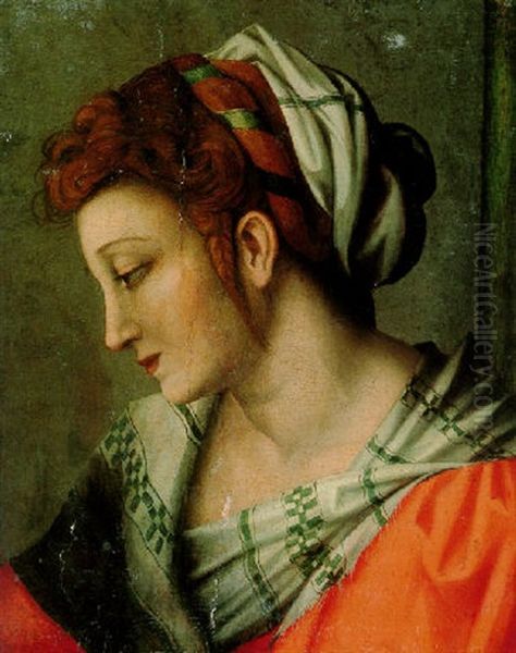 Head Of A Woman Oil Painting by  Bacchiacca